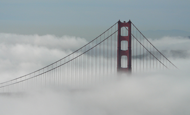 Golden Gate Bridge in fog