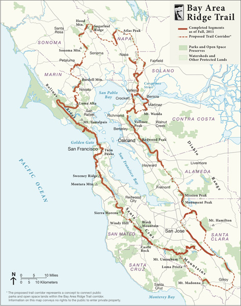 Bay Area Ridge Trail map