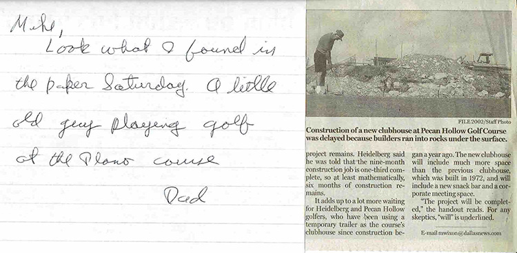 Dad on the golf course