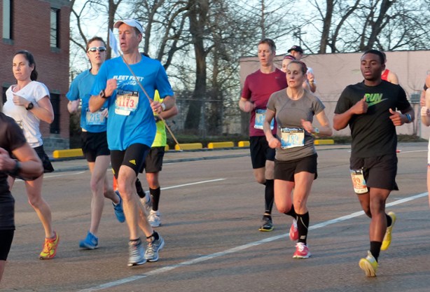 Mike Sohaskey past mile 3 of Mississippi Blues Marathon 2013
