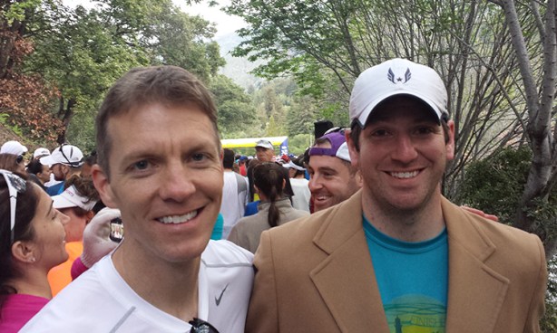 Mike Sohaskey & Otter at Big Sur International Marathon start