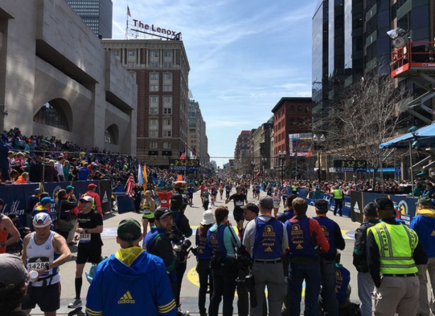 Boston Marathon finish line shot