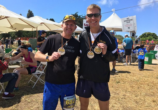 Mike Sohaskey and Mike Beckwith at Big Sur finish_bch
