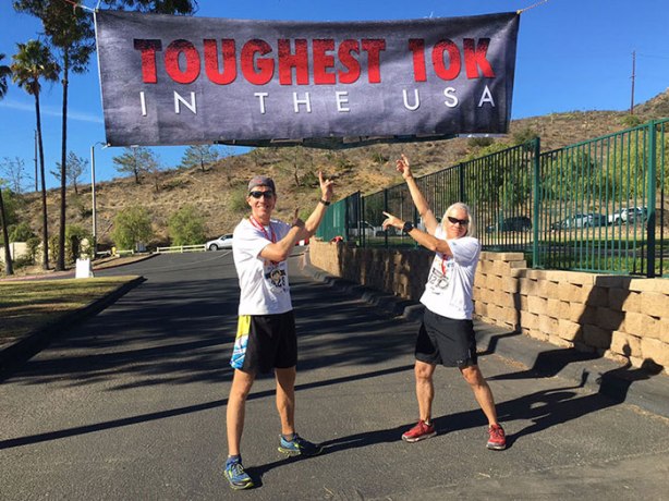 Mike and Chuck Sohaskey at finish of Toughest 10K in the USA