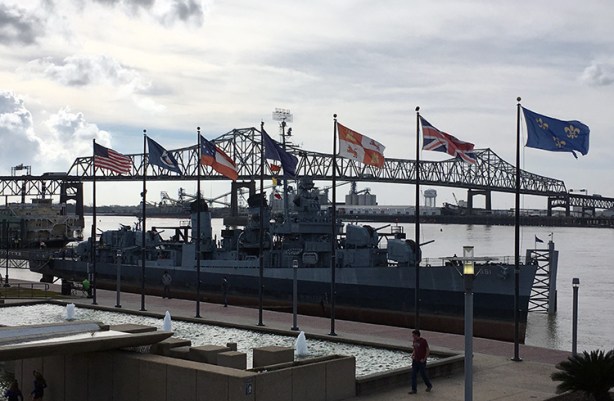 Horace Wilkinson Bridge over the Mississippi during Louisiana Marathon weekend