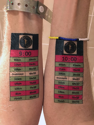 2017 Comrades Marathon 9- and 10-hr pacing bands