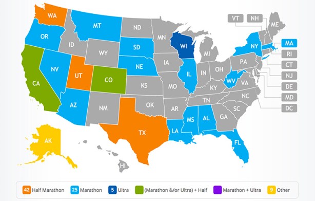 Mike Sohaskey's 50 States map (after Run Rabbit Run)