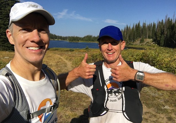 Mike Sohaskey and Ken Spruell at Long Lake (Run Rabbit Run, mile 14)