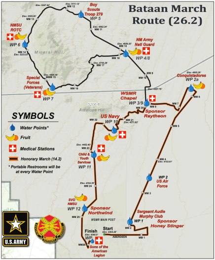 Bataan Memorial Death March course route