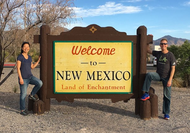 MIke Sohaskey & Katie Ho - Welcome to New Mexico sign
