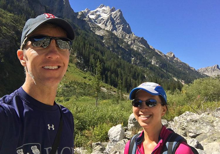 Mike Sohaskey & Katie Ho hiking in Cascade Canyon