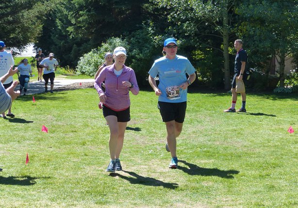 Ken S finishing Jackson Hole Marathon