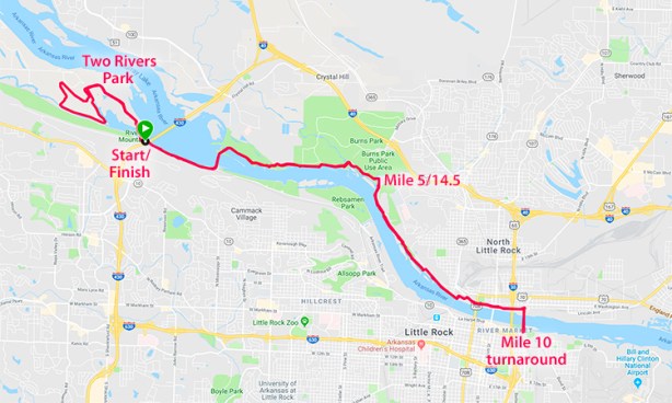 3 Bridges Marathon course map