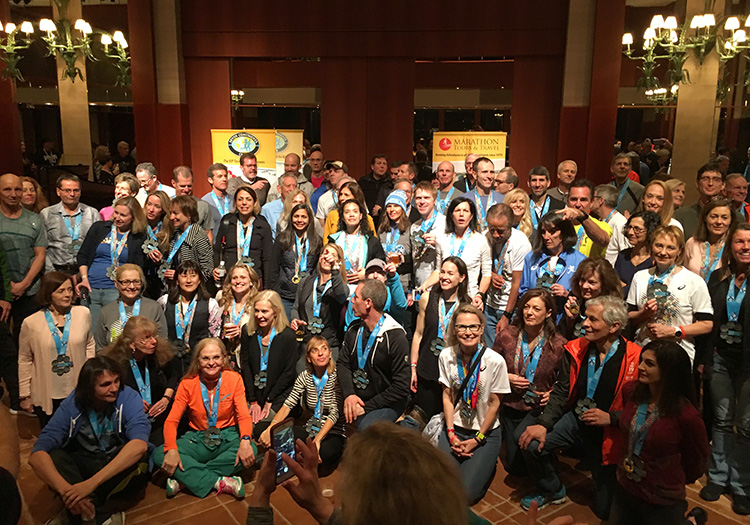 Six Star Finishers at the Marathon Tours post-race party