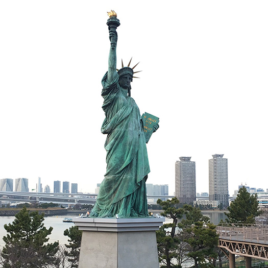 Tokyo's replica Statue of Liberty stands ~13% the height of its US counterpart