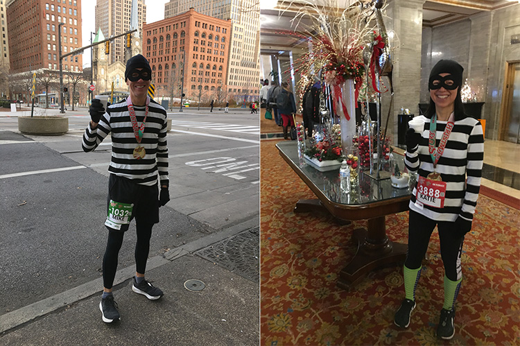 Enjoying our Ovaltine after A Christmas Story Run