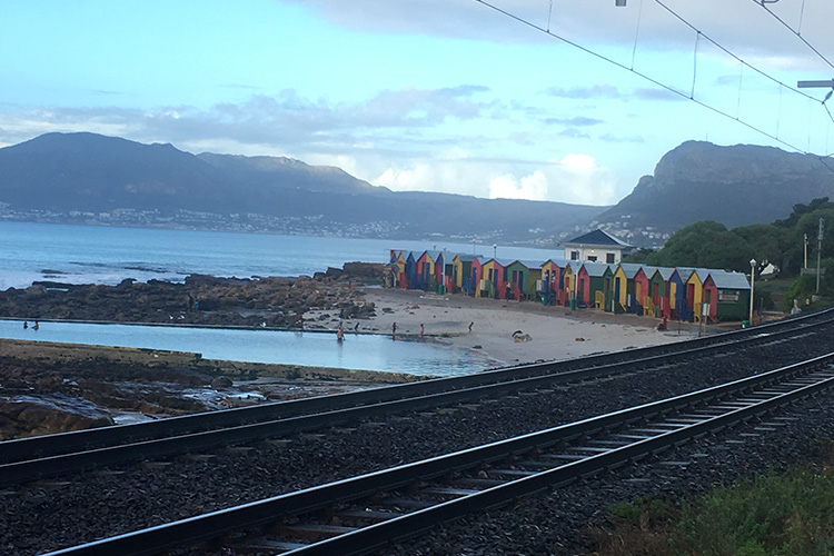 Muizenberg beach along Two Oceans Marathon route