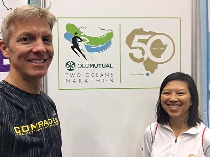 Mike and Katie at Two Oceans Marathon expo