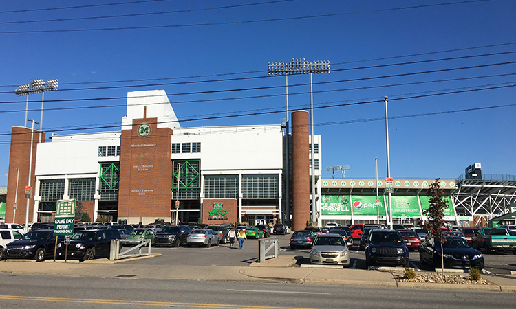 Joan C. Edwards Stadium, finish of Marshall University Marathon